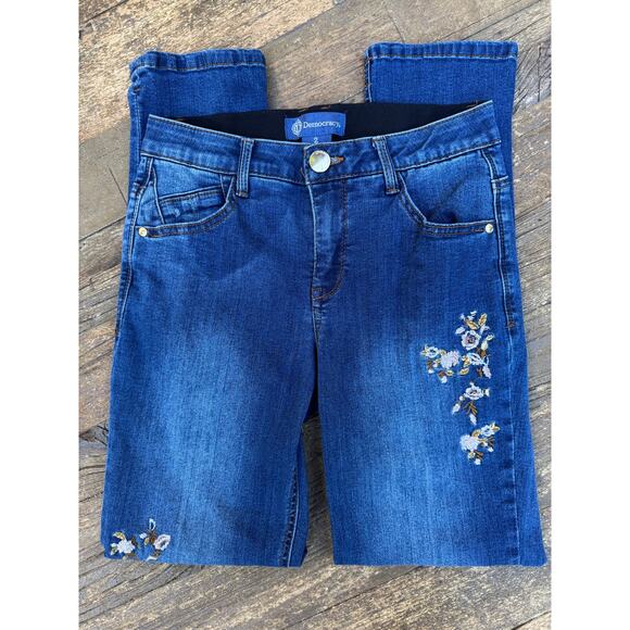 Democracy “Ab” solution Girlfriend Floral Embroidered Jeans Size 2 - Picture 5 of 9